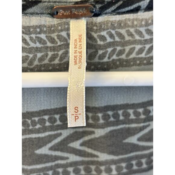 Free People Oversized Black Gray Sheer Blouse With Purple Beading Detail. Small - Picture 3 of 6